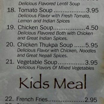 Curry & Kabob - Soup and kids menu - Indian Near Me - Columbia, Maryland