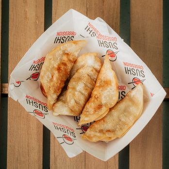 Sushi Obsession - Golden, crispy fried gyoza--just how we like it. Find us slinging these bites where the vibes (and dumplings) are always hot. - Food Stands Near Me Sushi Obsession - Golden, crispy fried gyoza--just how we like it. Find us slinging these bites where the vibes (and dumplings) are always hot. - Food Stands Near Me
