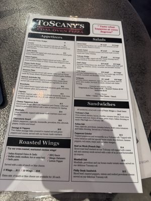 Menu photo 3 ToScany's Coal Oven Pizza Chandler, AZ Menu photo 3 ToScany's Coal Oven Pizza Chandler, AZ