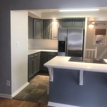 Retro Paint - After. They painted the wall under the counter, too. - Painters Near Me