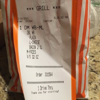 Whataburger - My receipt. - Burgers Near Me - Tucson, Arizona Whataburger - My receipt. - Burgers Near Me - Tucson, Arizona