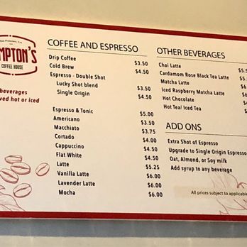Compton's Coffee House - Menu (4/2025) - Coffee & Tea Near Me - San Francisco, California