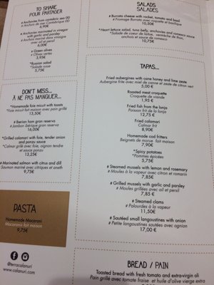 Menu photo 2 Ca La Nuri Barcelona, B