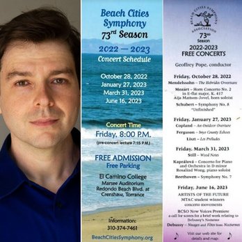 Beach Cities Symphony Orchestra - Dr. Geoffrey Pope, newly appointed Conductor of the Beach Cities Symphony and our 73rd Season Concert Schedule - Musicians Near Me - Torrance, California