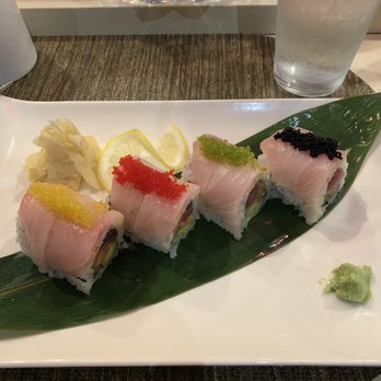 Red Lotus - Shelton roll with 4 different flavors of flying fish roe. - Asian Fusion Near Me - Shelton, Connecticut Red Lotus - Shelton roll with 4 different flavors of flying fish roe. - Asian Fusion Near Me - Shelton, Connecticut