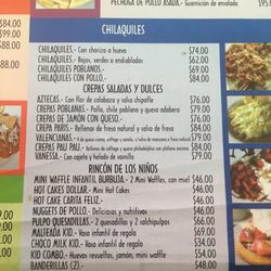 The Waffle Factory - Menú de chilaquiles