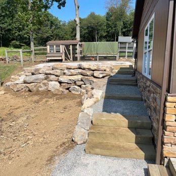 EarthCraft Landscaping - Finished all but the gravel. Steps to get to the coop. - Landscape Architects or Designers Near Me - Indiana, Pennsylvania