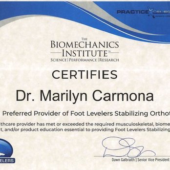 Marilyn I Carmona, DC - Foot Levelers Preferred Provider - Chiropractors Near Me - San Mateo, California Marilyn I Carmona, DC - Foot Levelers Preferred Provider - Chiropractors Near Me - San Mateo, California