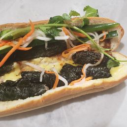 Betel leaf beef banh mi Betel leaf beef banh mi