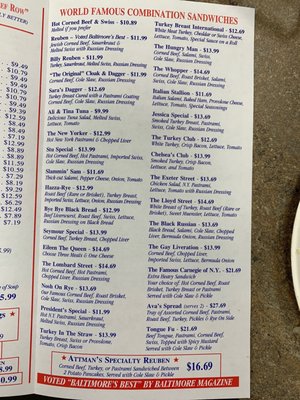 Menu photo 3 Attman's Delicatessen Baltimore, MD Menu photo 3 Attman's Delicatessen Baltimore, MD