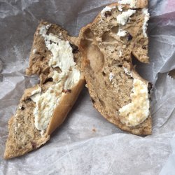 Magic Bagels of Hewlett - Extremely disappointing. this is what they consider a "bagel with cream cheese" to be.