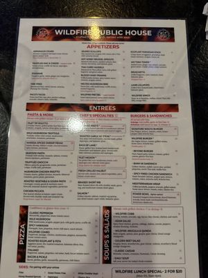 Menu photo 2 Wildfire Public House Modesto, CA