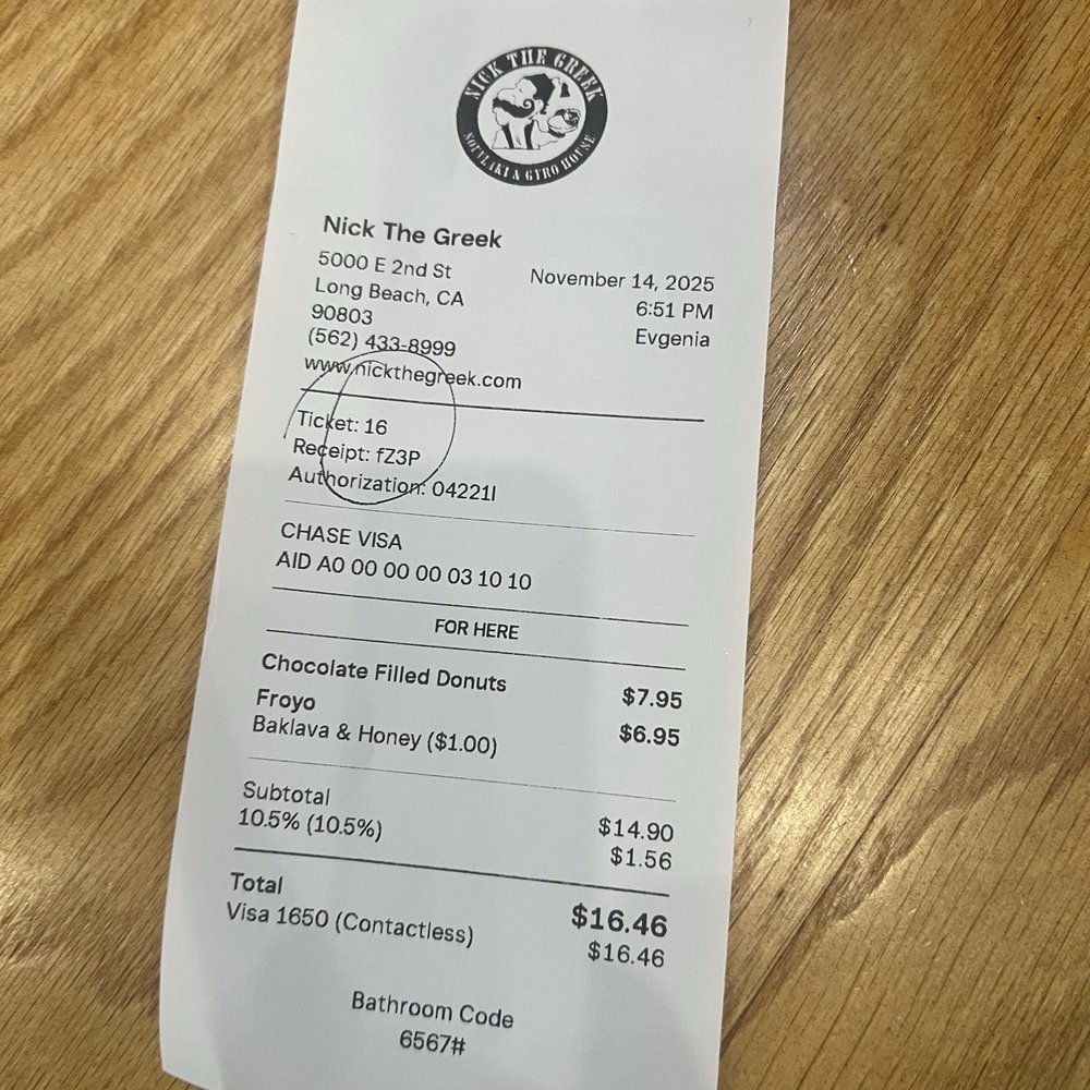 Receipt of desserts Receipt of desserts