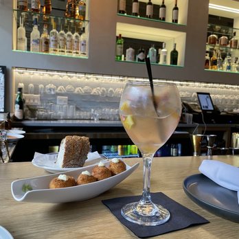 Sala Astoria - Rose sangria Shrimp Croquetas - Spanish Near Me - Queens, New York Sala Astoria - Rose sangria Shrimp Croquetas - Spanish Near Me - Queens, New York