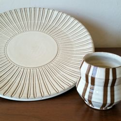 Jeremy Ayers Pottery - The platter and mug I purchased from Ayers' shop in Waterbury
