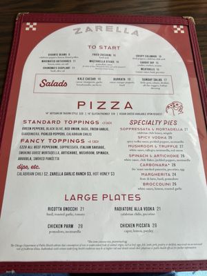 Menu photo 5 Zarella Pizzeria & Taverna Chicago, IL