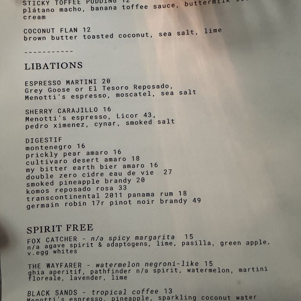 Si! Mon - Drinks and dessert menu - Latin American Near Me - Los Angeles, California