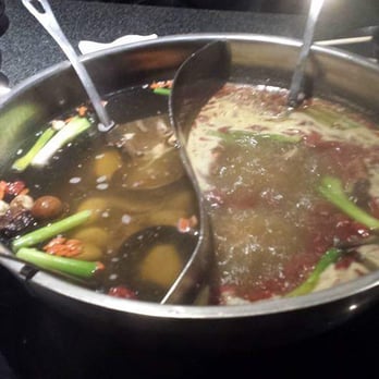 Happy Lamb Hot Pot - Vegetarian broth, medium spicy on one side, regular on the other - Mongolian Near Me - Edison, New Jersey Happy Lamb Hot Pot - Vegetarian broth, medium spicy on one side, regular on the other - Mongolian Near Me - Edison, New Jersey