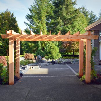 Nature Perfect Landscape and Design - Cedar Arbor and water feature - Landscaping Near Me - Olympia, Washington Nature Perfect Landscape and Design - Cedar Arbor and water feature - Landscaping Near Me - Olympia, Washington