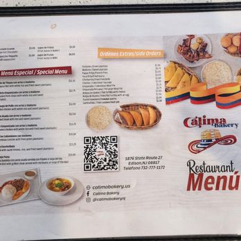 Calima Bakery - Menu as of 11/21/2023 - Bakeries Near Me - Edison, New Jersey