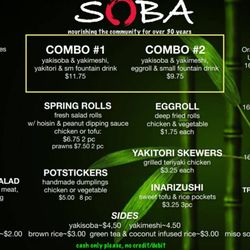 Soba Oriental Cuisine - Most current Menu 4/2018