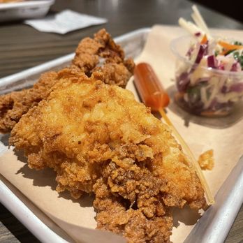 The Marketplace by Fabio Viviani - Louisiana fried catfish with hot sauce and side of slaw. New favorite!!!! - Buffets Near Me - Cabazon, California The Marketplace by Fabio Viviani - Louisiana fried catfish with hot sauce and side of slaw. New favorite!!!! - Buffets Near Me - Cabazon, California