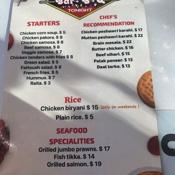 Bar BQ Tonight - Menu - Indian Near Me - Chicago, Illinois