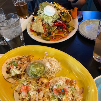 Sunset Cantina-Boston - Large Fiesta Nachos (Full) and Chicken Taco - Mexican Near Me - Boston, Massachusetts Sunset Cantina-Boston - Large Fiesta Nachos (Full) and Chicken Taco - Mexican Near Me - Boston, Massachusetts