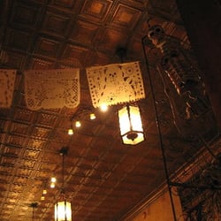 Cute decor, nice tin ceiling