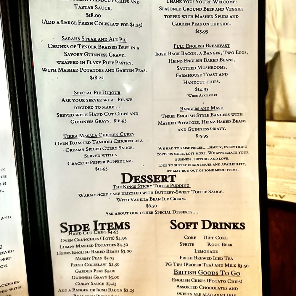 Kings Head British Pub - Menu - Pubs Near Me - Sunrise, Florida Kings Head British Pub - Menu - Pubs Near Me - Sunrise, Florida