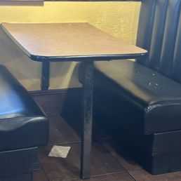 Just one of the tables that needed to be cleaned, floors were nasty too