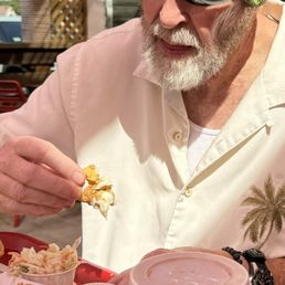 My friend Bill enjoying his favorite guilty pleasure. My friend Bill enjoying his favorite guilty pleasure.