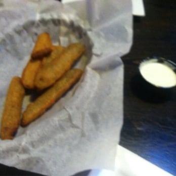 The Steel Grill - Fried pickle spears, good flavor, small portion for $7. - American Near Me - Gering, Nebraska