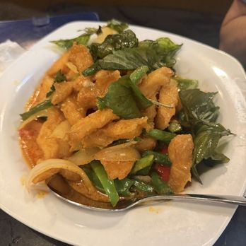 Panang 9 - Spicy Catfish // ig: @sandyeatslocal - Thai Near Me - Yukon, Oklahoma