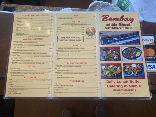 Menu photo 2 Bombay At The Beach Myrtle Beach, SC