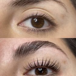 Strip Wax Studio - Before and after of lash lift and brow lamination