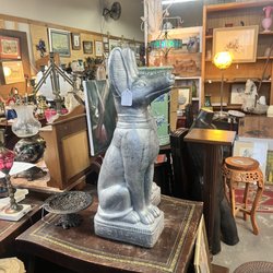 Concrete Egyptian dog statues