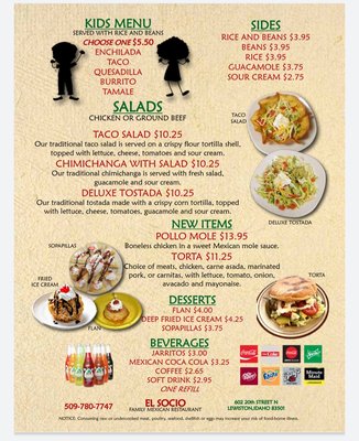 Menu photo 4 El Socio Lewiston, ID
