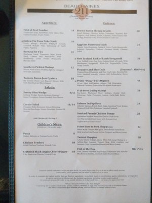 Menu photo 6 Beauchaines 211 Surf City, NC