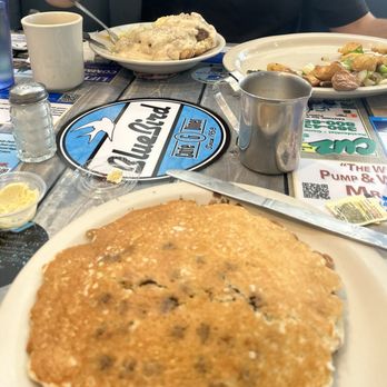 Blue Bird Cafe - Gluten-free blueberry 2 Pancakes Breakfast and the Country style Benedict breakfast with O'Brien potatoes. - American Near Me - Arlington, Washington