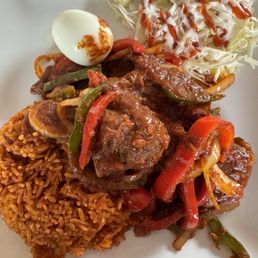 Jollof Rice with Grilled Shrimp