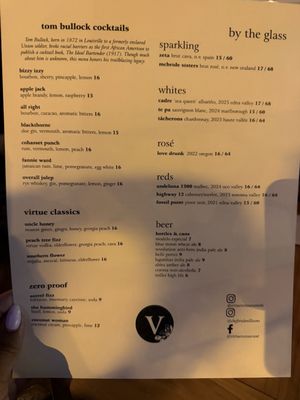 Menu photo 4 Virtue Restaurant Chicago, IL