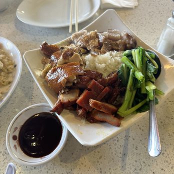 New Village - 3 combination, chicken, bbq honey pork, roasted pork - Cantonese Near Me - Germantown, Maryland