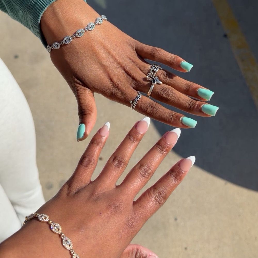 Joe Nails - Almond shaped French Tip Acrylic Full set - Nail Salons Near Me - Austin, Texas Joe Nails - Almond shaped French Tip Acrylic Full set - Nail Salons Near Me - Austin, Texas