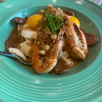 Scratch Kitchen - Creole Shrimp n Sausage Grits - Breakfast & Brunch Near Me - Honolulu, Hawaii