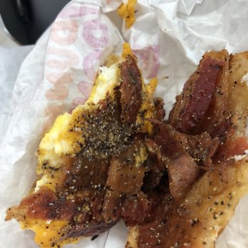 Dunkin' - bacon and eggs on a piece of bread - Coffee & Tea Near Me - Huntley, Illinois Dunkin' - bacon and eggs on a piece of bread - Coffee & Tea Near Me - Huntley, Illinois