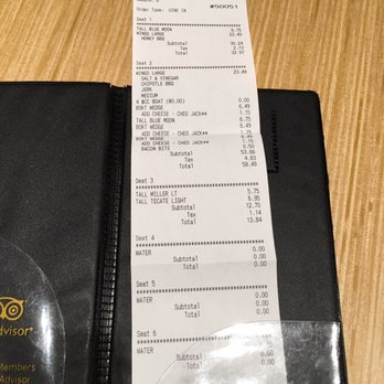 Buffalo Wild Wings - The bill - Chicken Wings Near Me - Glendale, California