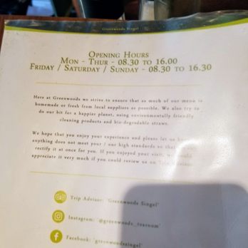 Greenwoods Singel - Hours and info - Breakfast & Brunch Near Me - Amsterdam, New Hampshire