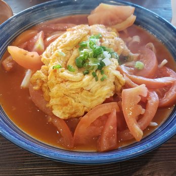 Noodle St - Egg w/Tomato over Knife Cut Noodles - Noodles Near Me - Fullerton, California Noodle St - Egg w/Tomato over Knife Cut Noodles - Noodles Near Me - Fullerton, California