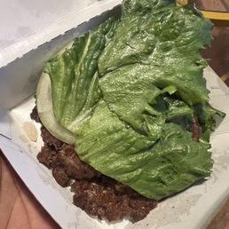 Hamburger with a "lettuce wrap"